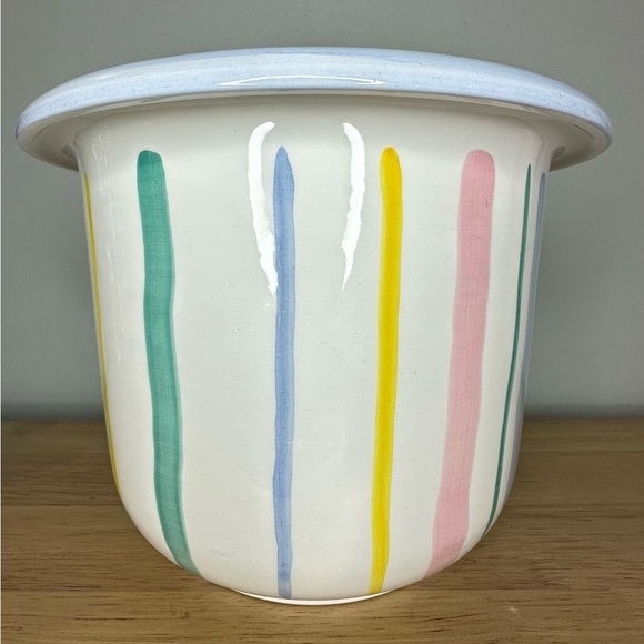Fantasy by Toscany multicolored hand painted in Italy large vase or planter 6.5” - Picture 1 of 7